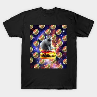 Hamburger Astro Cat On Burger T-Shirt